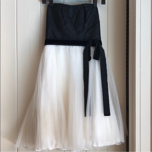 Strapless Black and White Dress - Picture 2 of 9